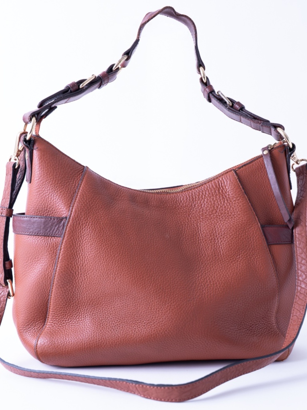 Isaac Mizrahi Brown Leather Hobo Style Handbag